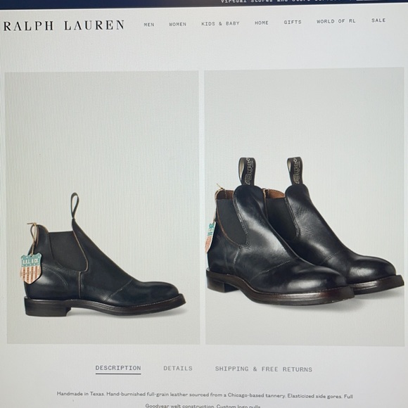 Ralph Lauren Hand Burnished Leather Chelsea Unisex Boots - Picture 11 of 14